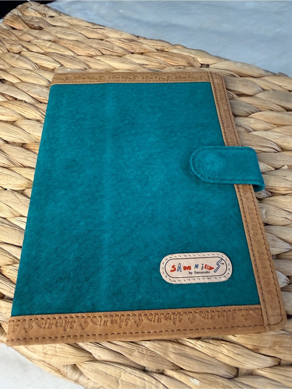 Sammies by Samsonite Vintage Teal Suede & Leather Organizer Cover
